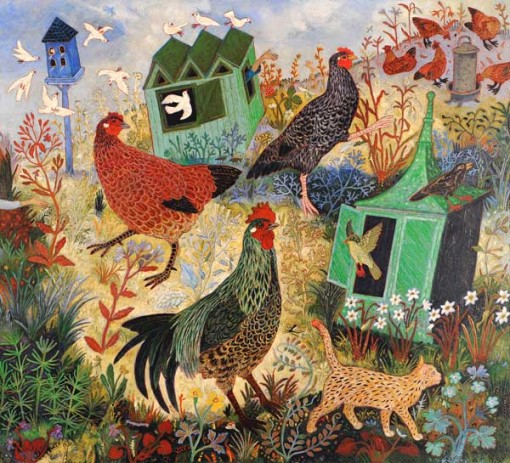 Anna Pugh Feeding the Hens AP3012